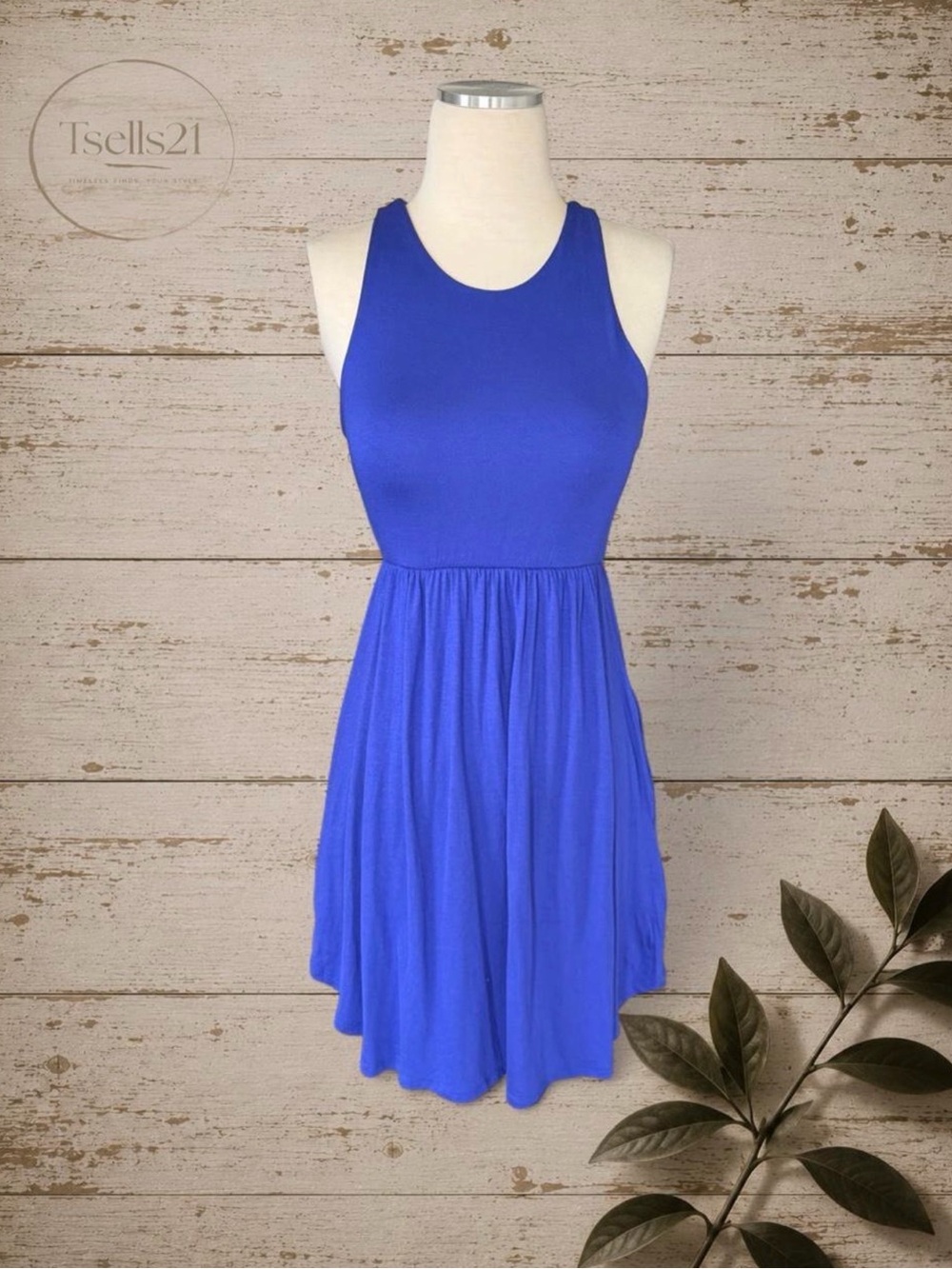 Beeson River Royal Blue Sleeveless Mini Dress with Pockets - Size S